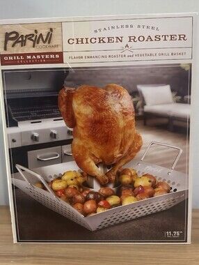 Parini Cookware Chicken Roaster Stainless Steel - Silver